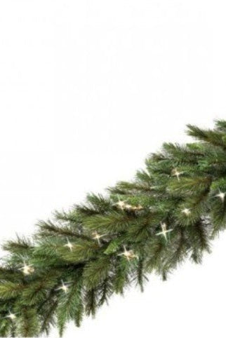 Shop For Pre - lit Deluxe Belgium Garland 100 Clear Lights - Natural Green