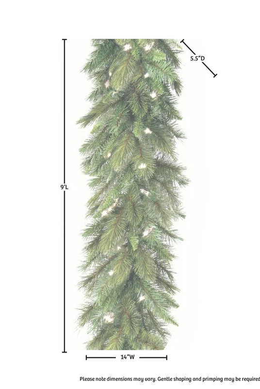 Shop For Pre - lit Deluxe Belgium Garland 100 Clear Lights - Natural Green
