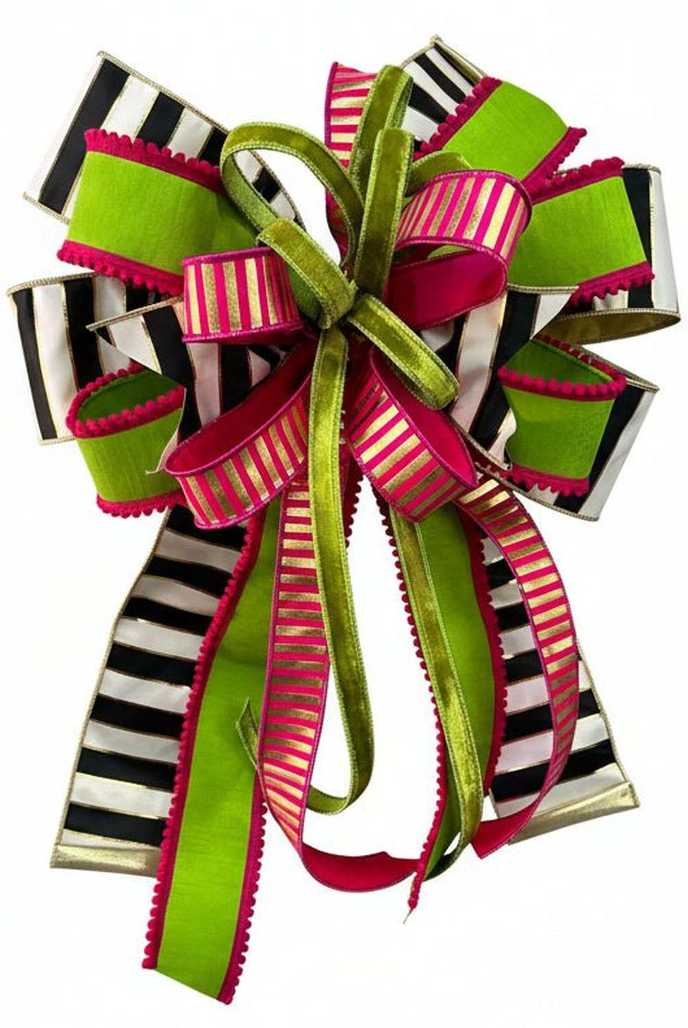 Shop For Pre - Made Designer Pink Green Bow