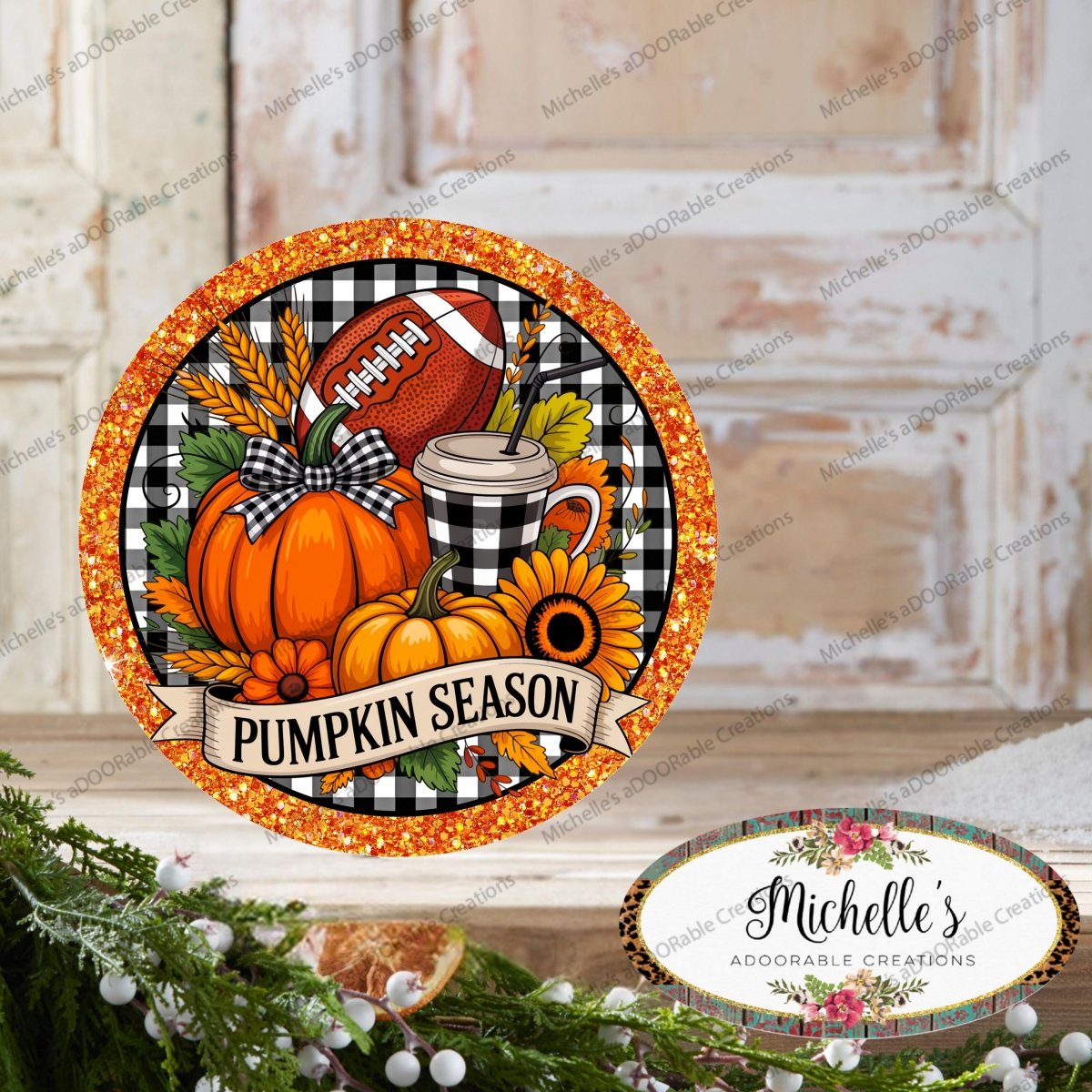 Shop For Pumpkins Season Fall Round Sign