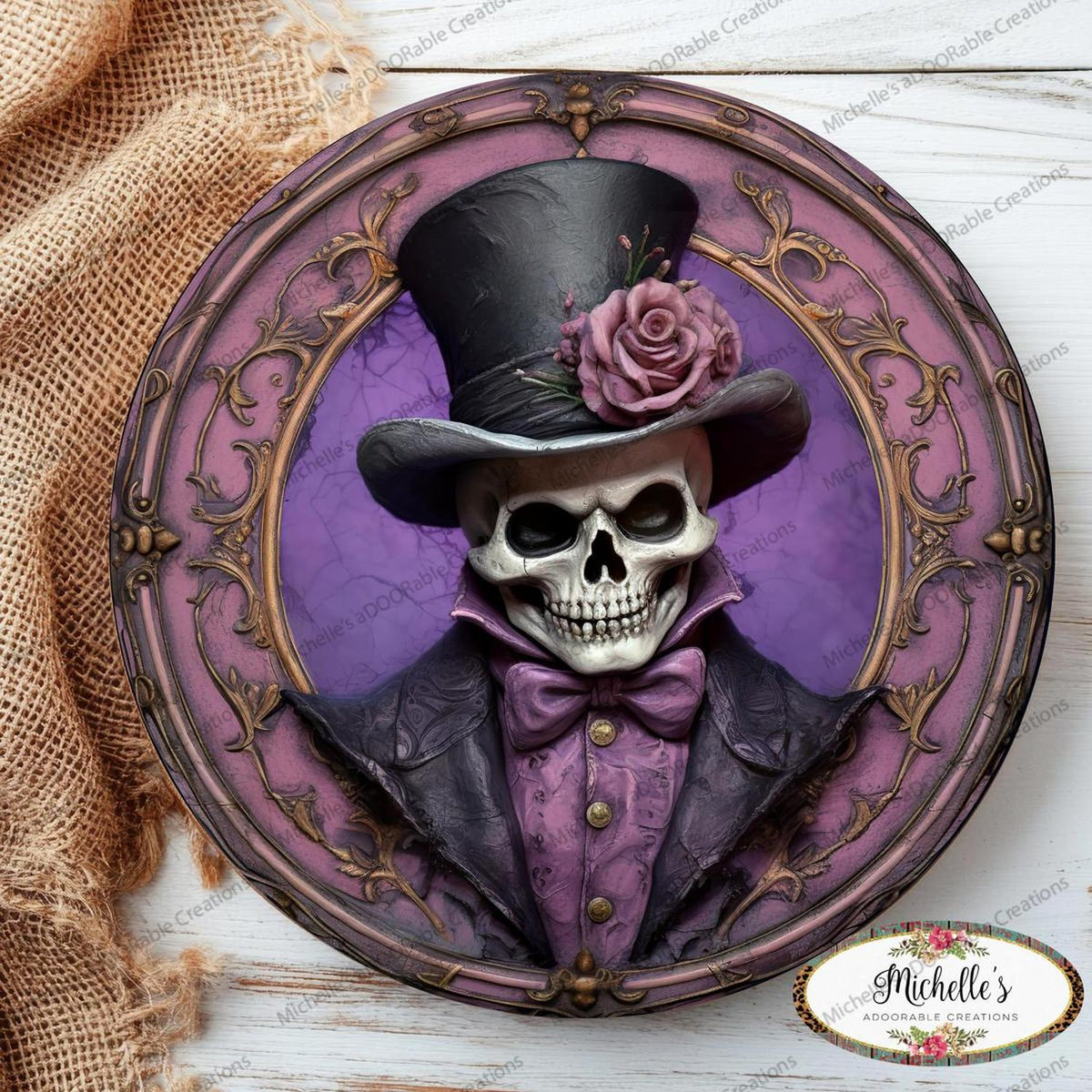 Shop For Purple Groom Portrait Skeleton Sign