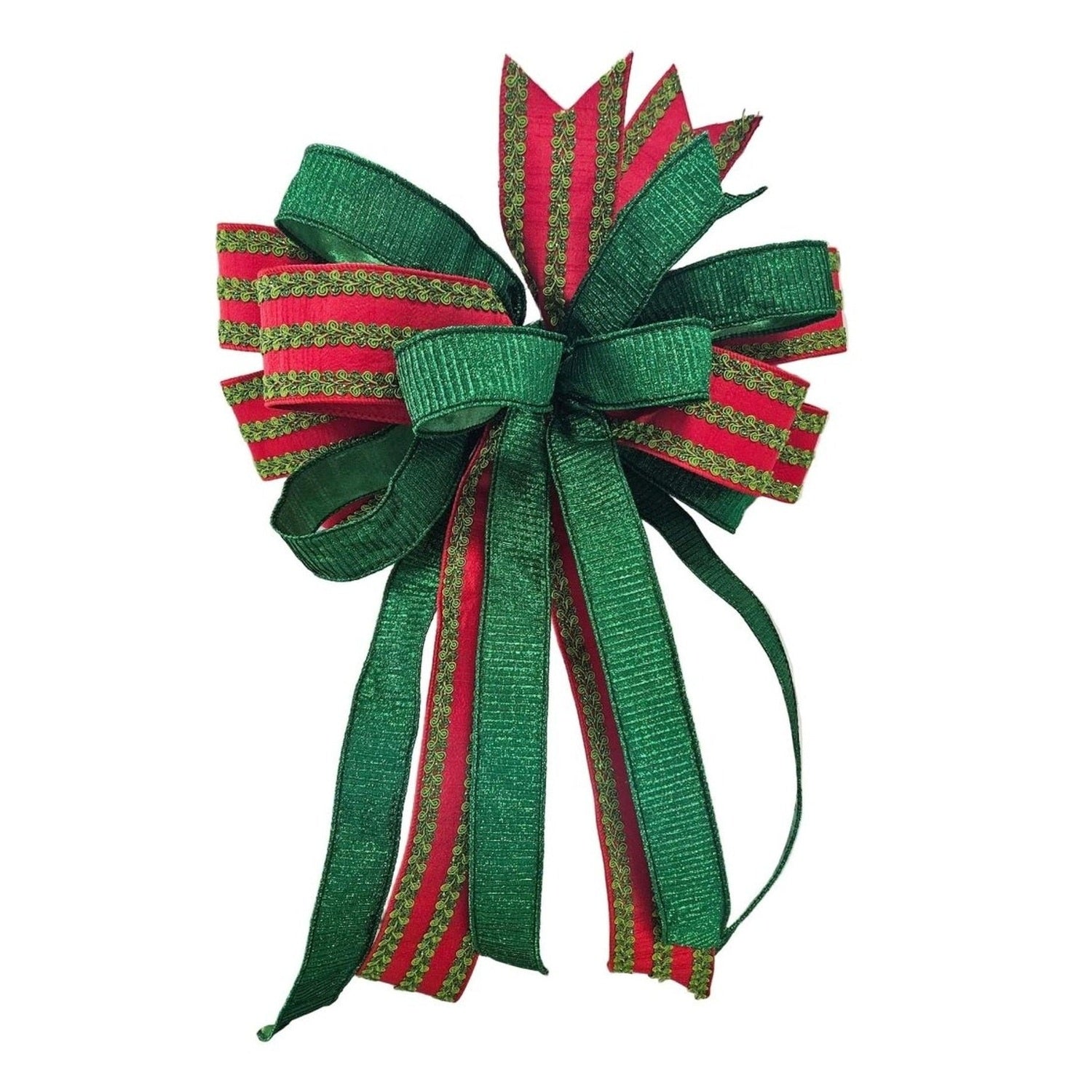 Red and Green Holiday Bow