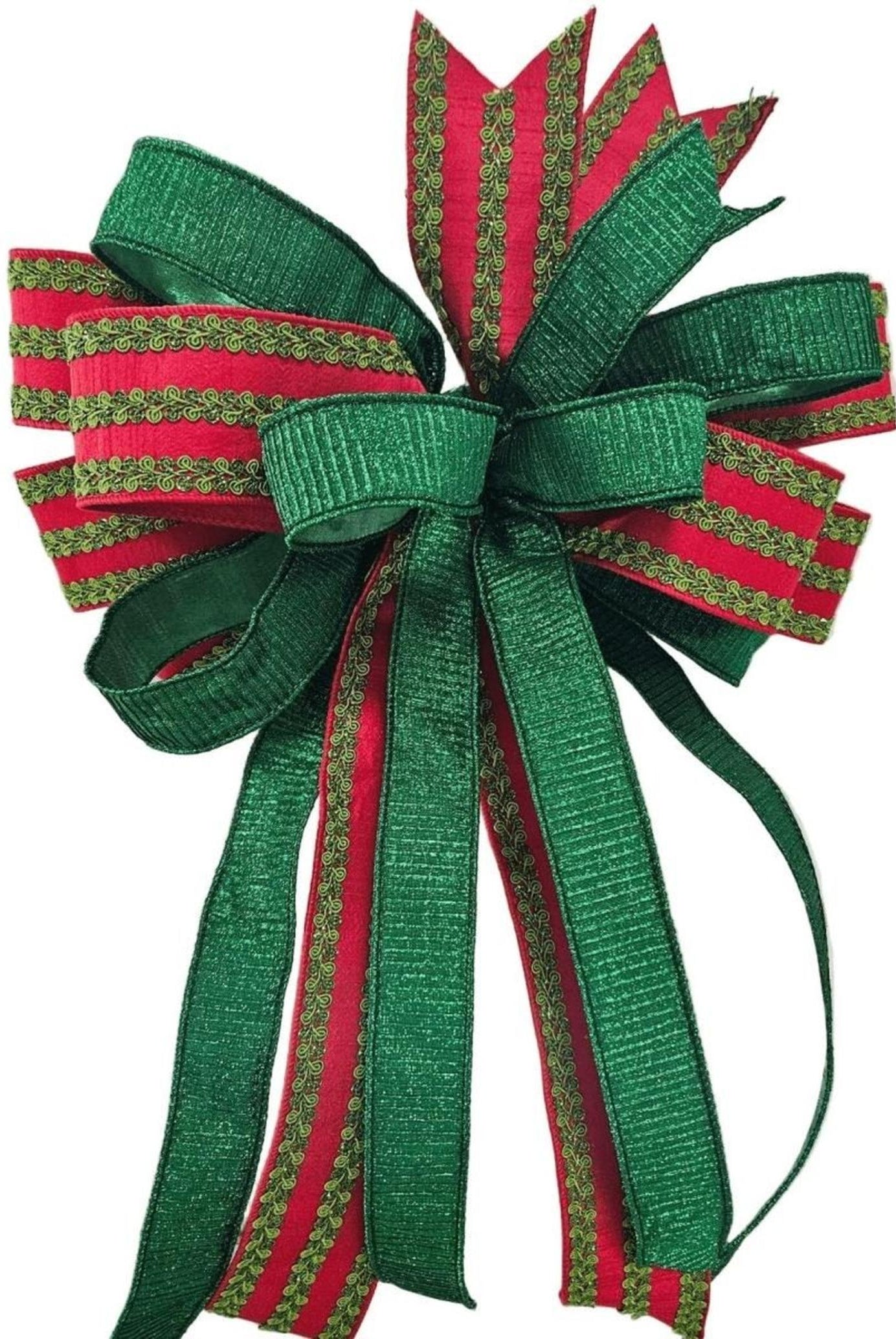 Red and Green Holiday Bow