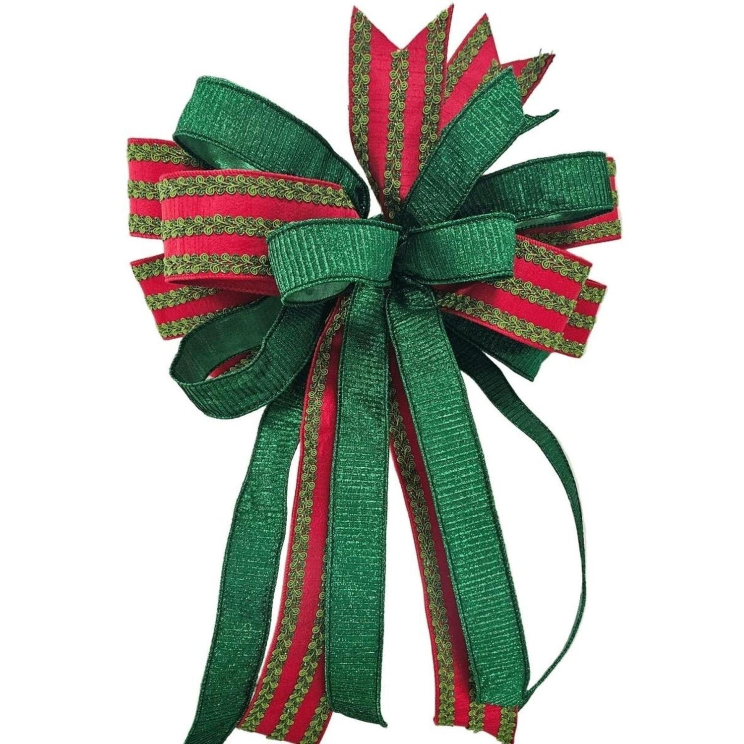 Red and Green Holiday Bow
