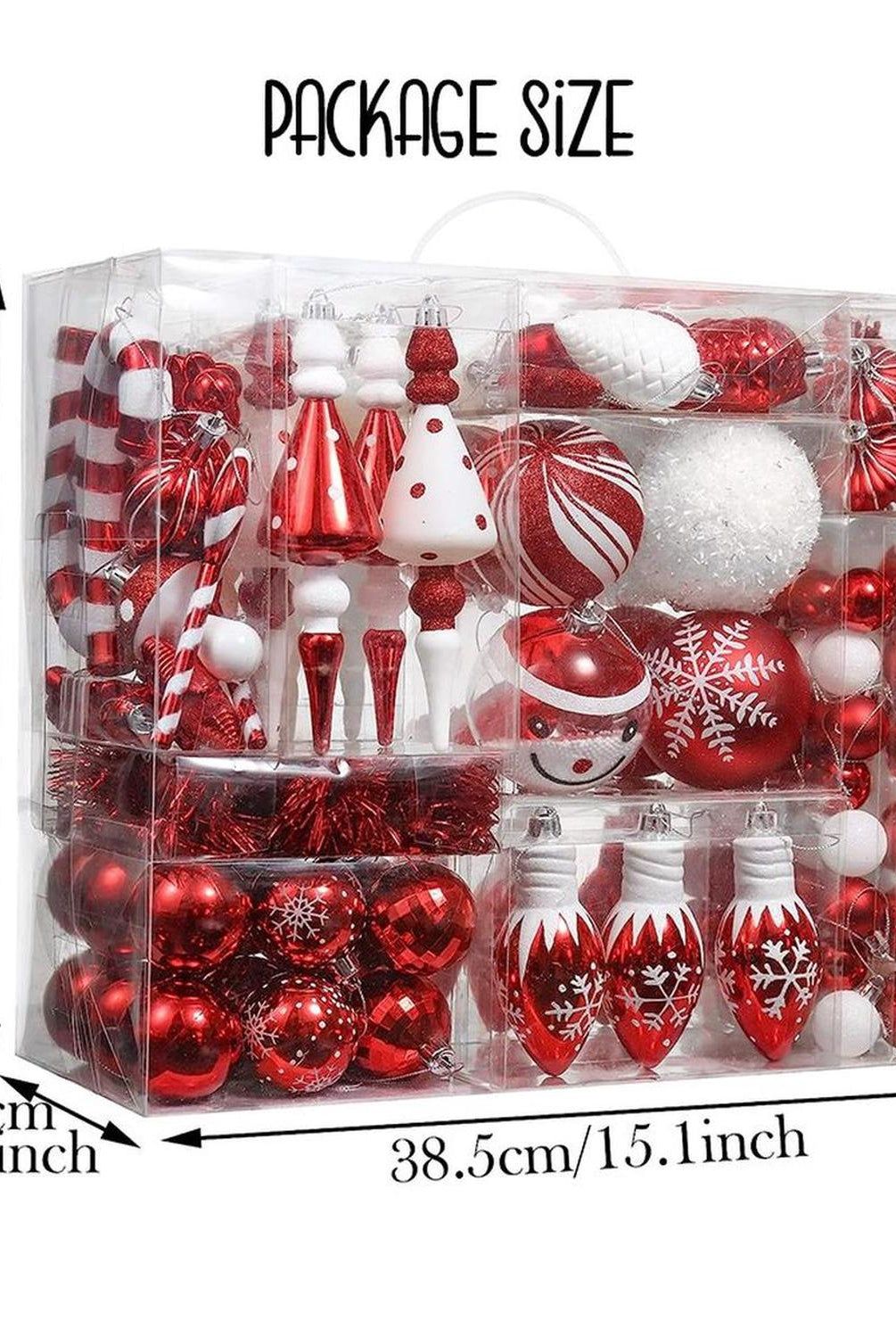 Christmas Paradise Ornament Bundle Mega Set, 155 Red and White Baubles with Many Themes