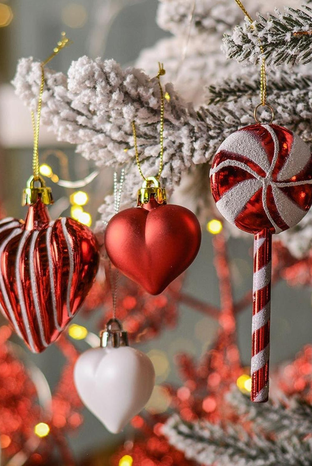 Christmas Paradise Ornament Bundle Mega Set, 155 Red and White Baubles with Many Themes