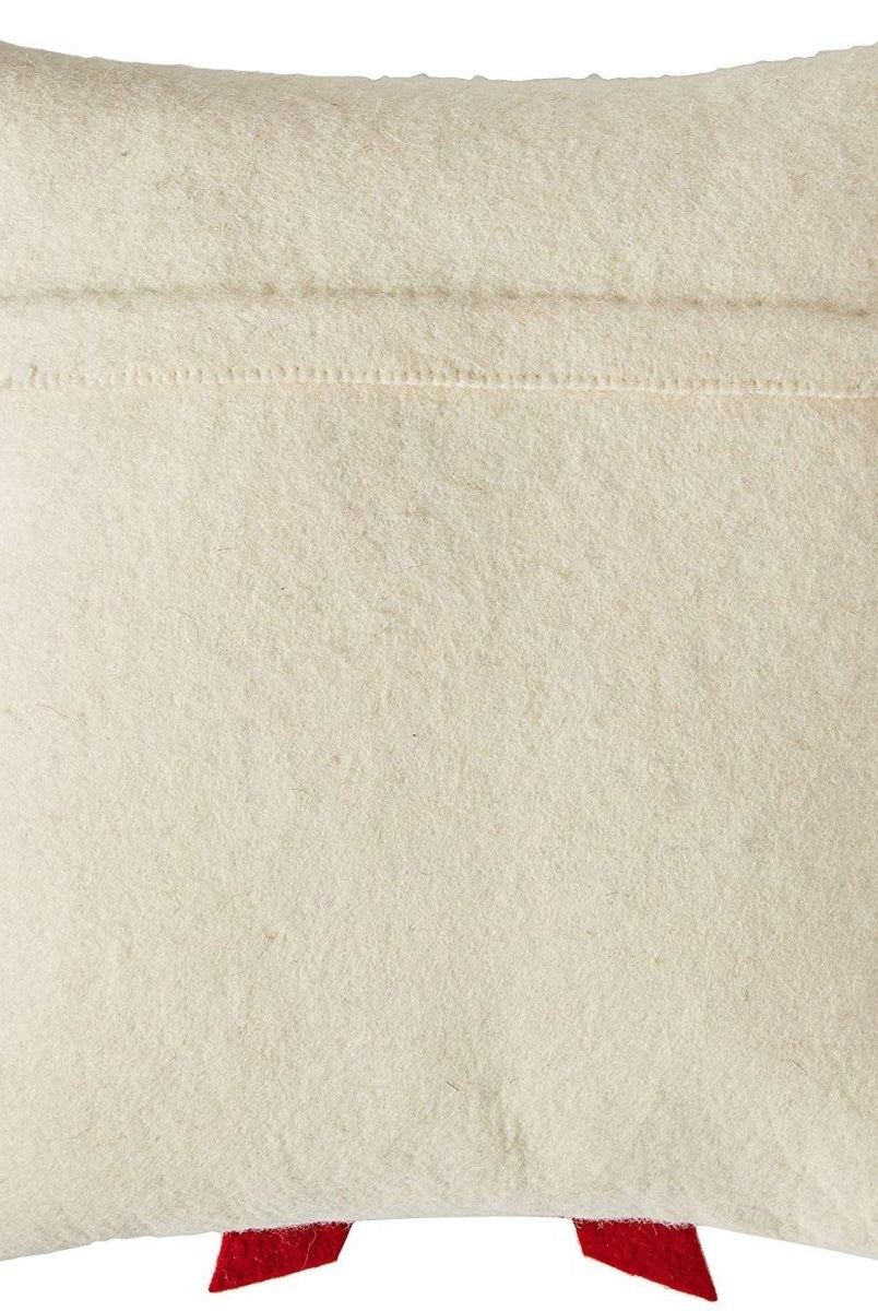 Shop For Red Bow Cream - Christmas Pillow Cover Hand Felted Wool - 20" / 14" Arcadia Home