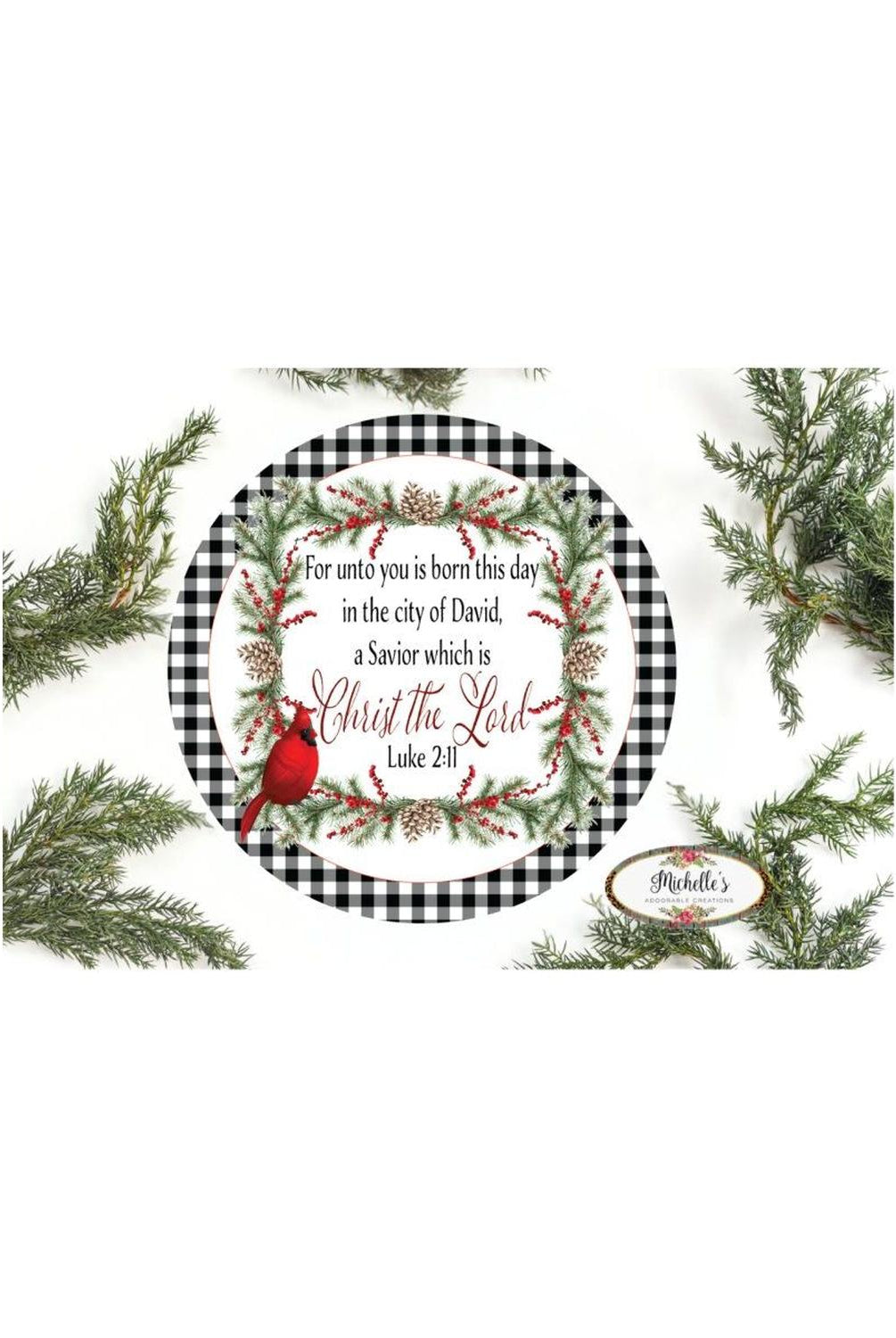 Red Cardinal Christ The Lord Round Sign