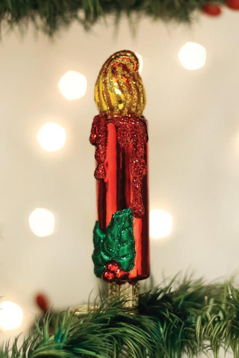 Red Clip-on Candle Ornament