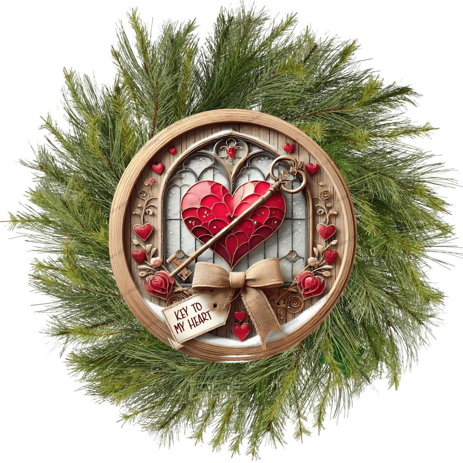 Shop For Red Key To My Heart Valentine Round Sign