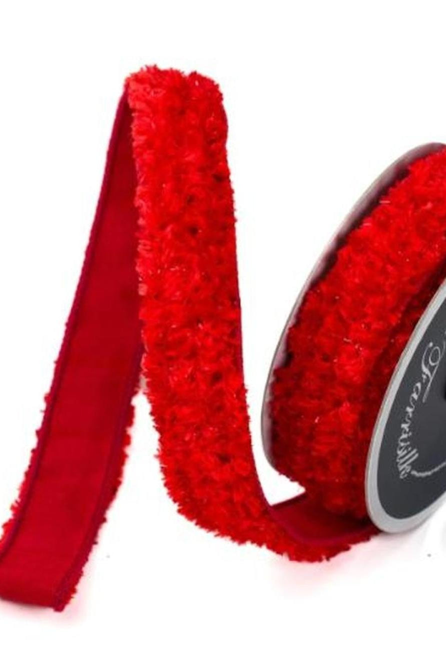 Red Plush Chenille Bow