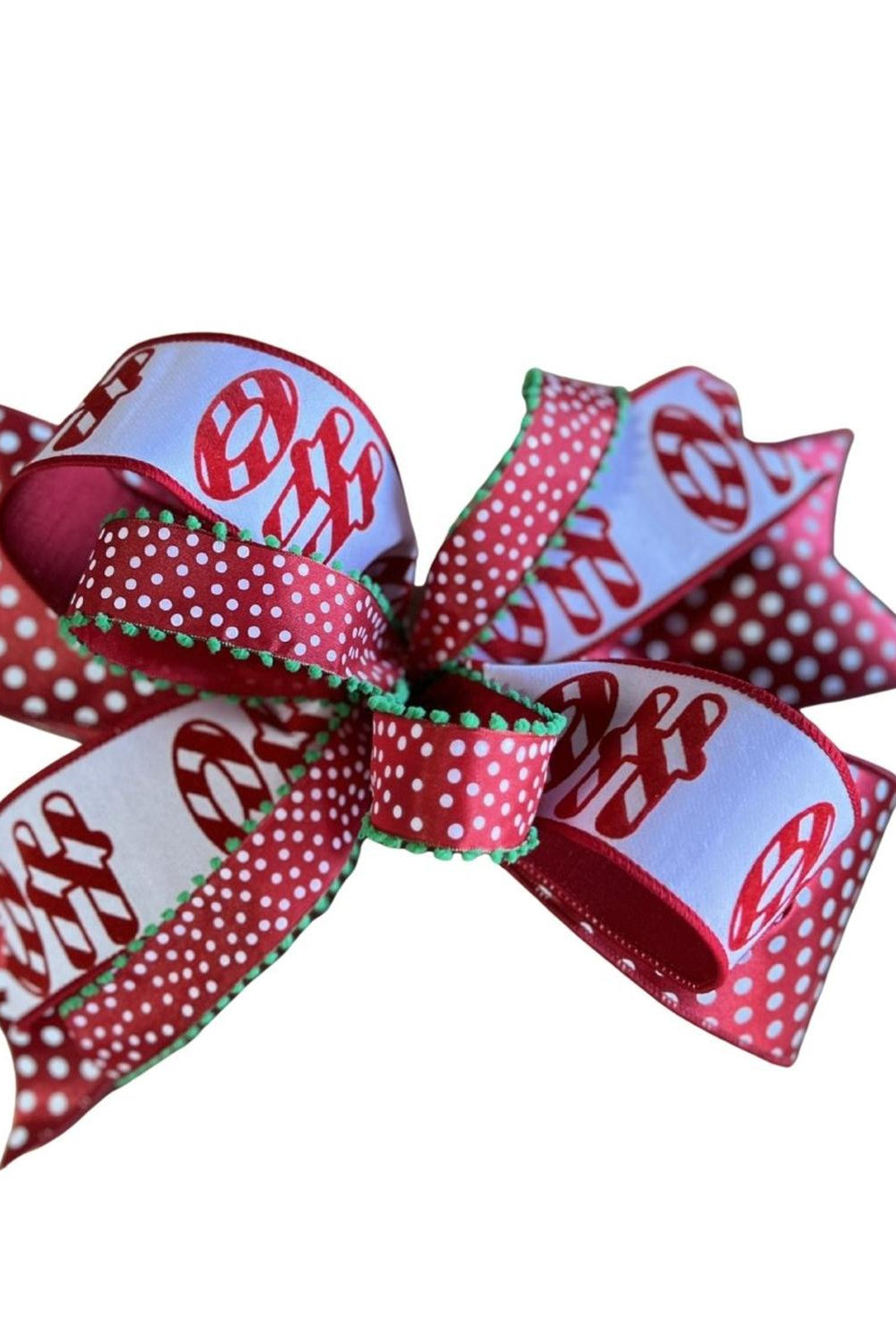 Red White Ho Ho Ho Polka Dot Bow