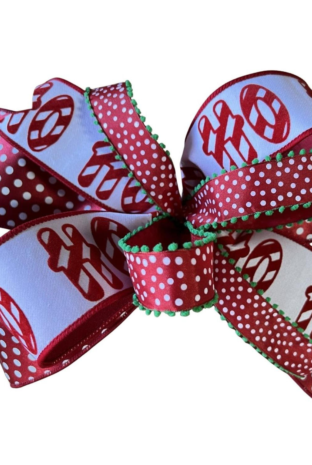 Red White Ho Ho Ho Polka Dot Bow