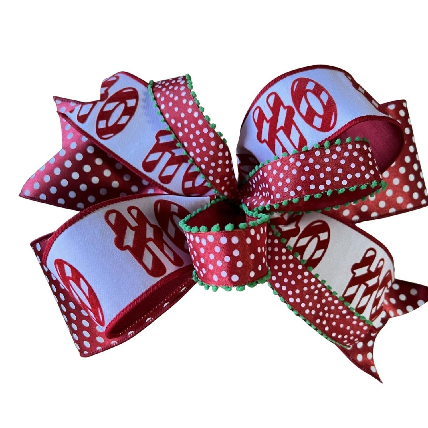 Shop For Red White Ho Ho Ho Polka Dot Bow