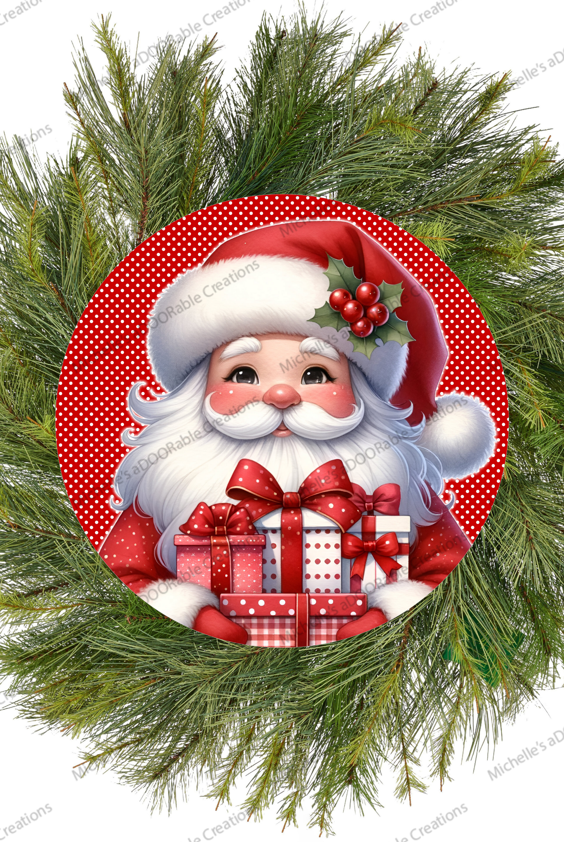 Shop For Red White Peppermint Santa Claus Sign