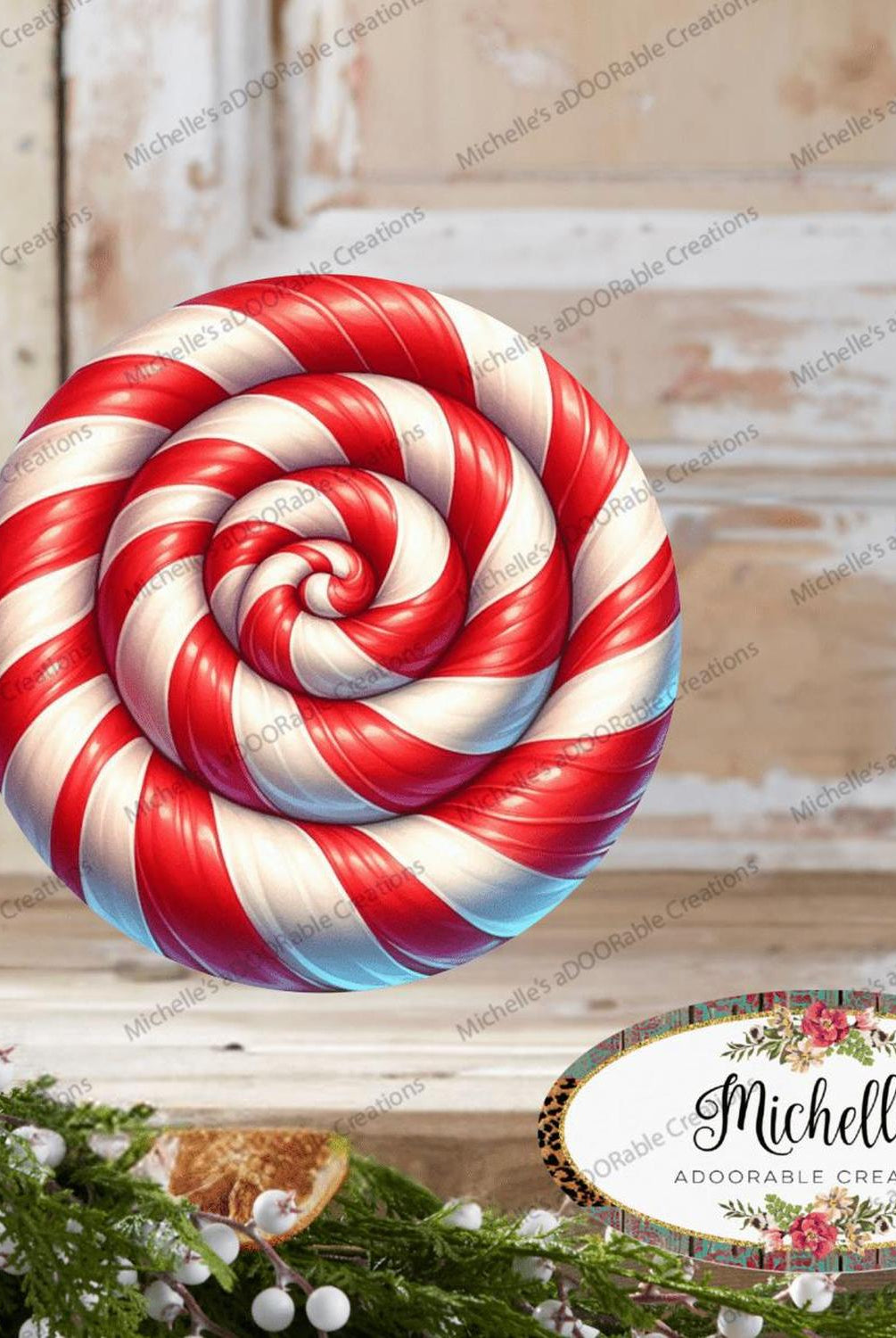 Red White Round Peppermint Candy