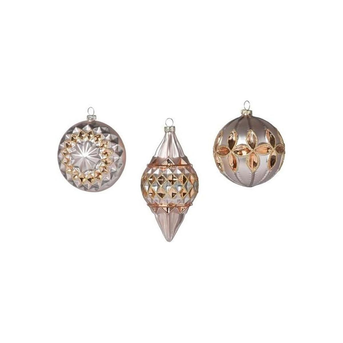 Shop For Reflector Pattern Champagne and Gold Glass Ornaments