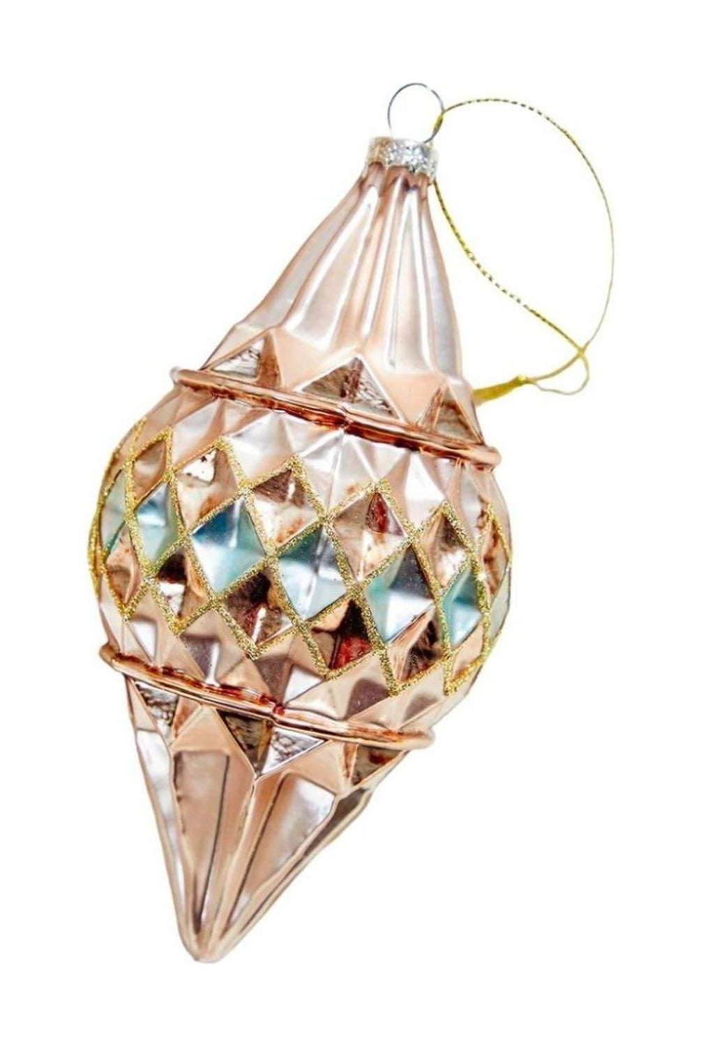 Shop For Reflector Pattern Champagne and Gold Glass Ornaments