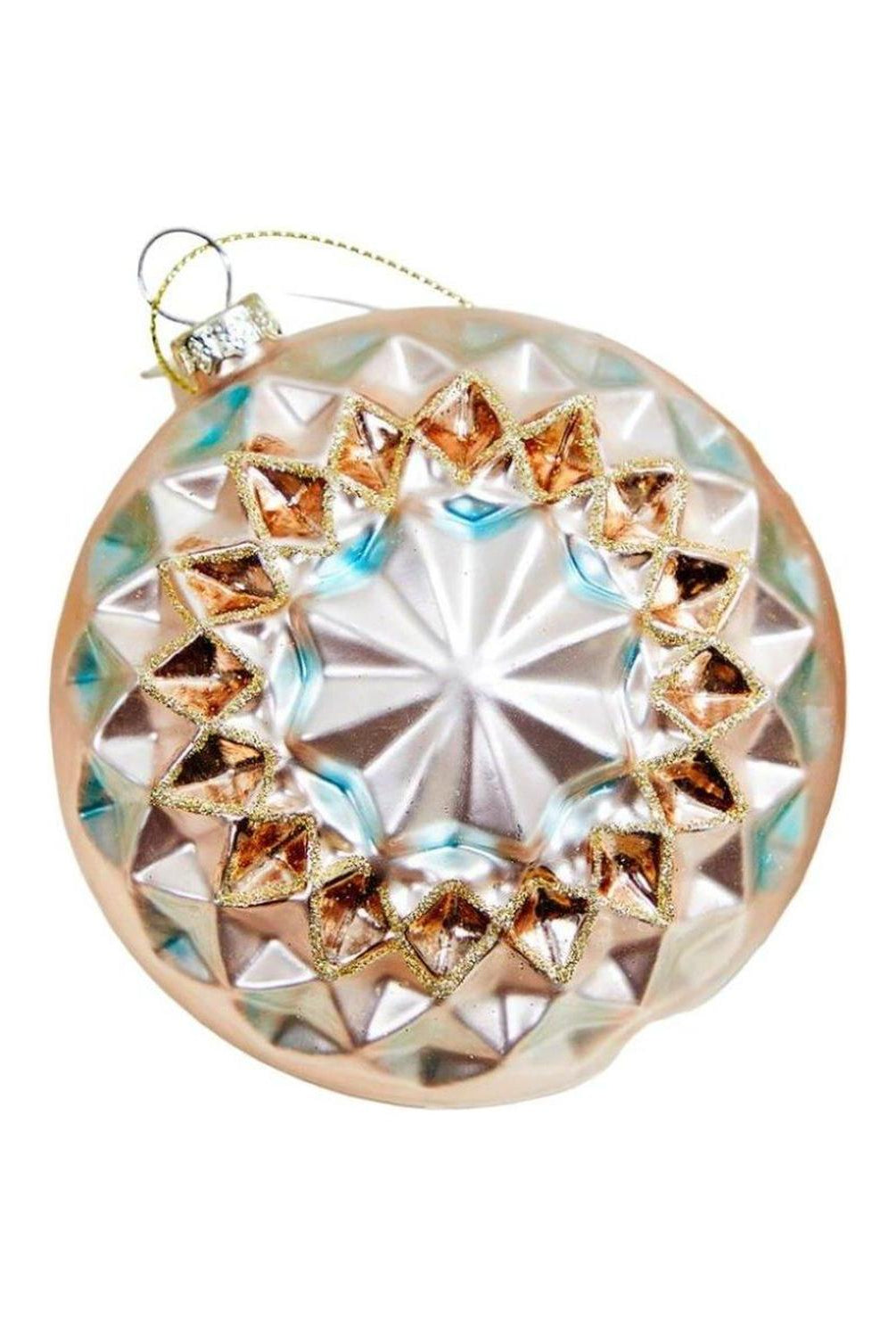 Shop For Reflector Pattern Champagne and Gold Glass Ornaments
