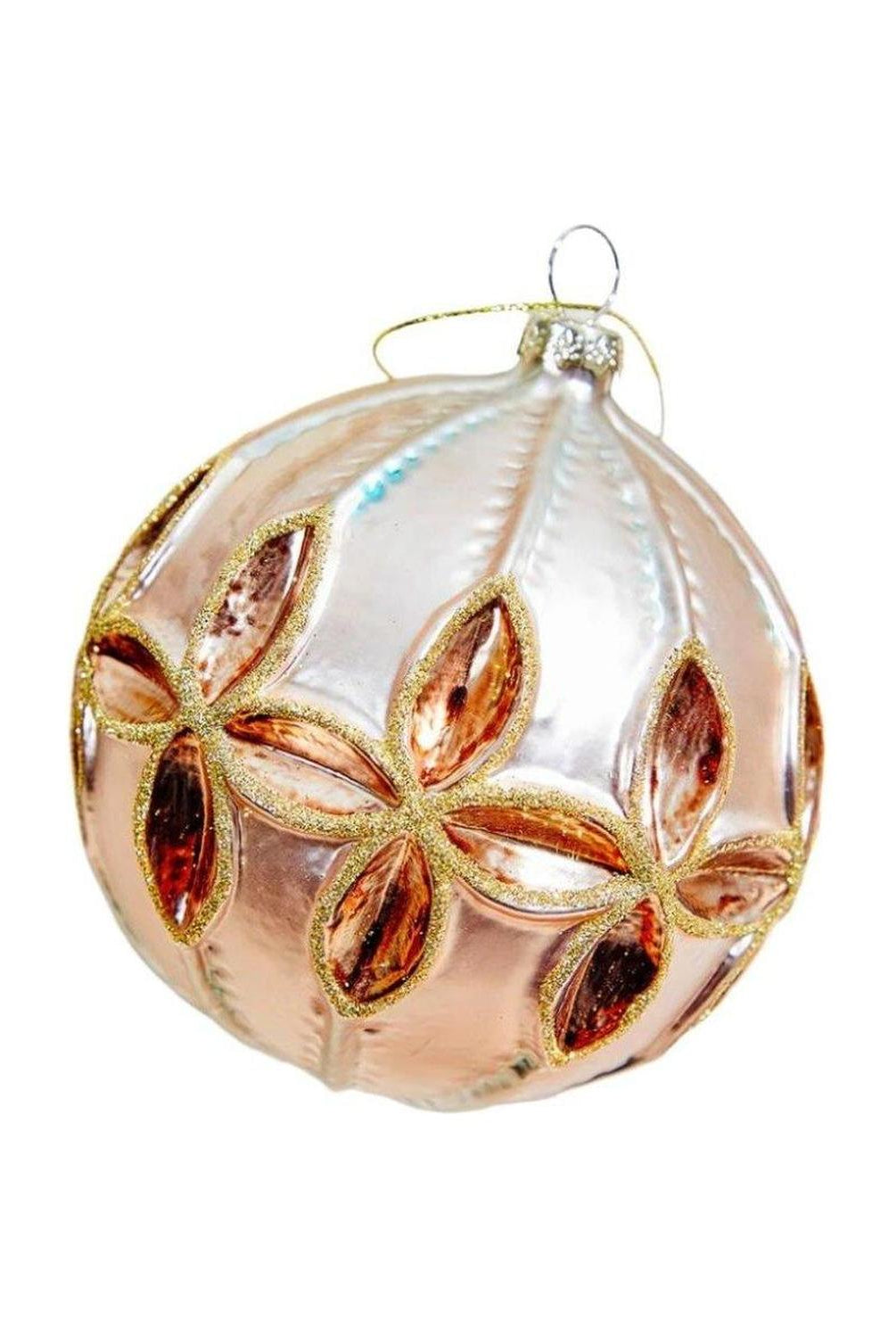 Shop For Reflector Pattern Champagne and Gold Glass Ornaments