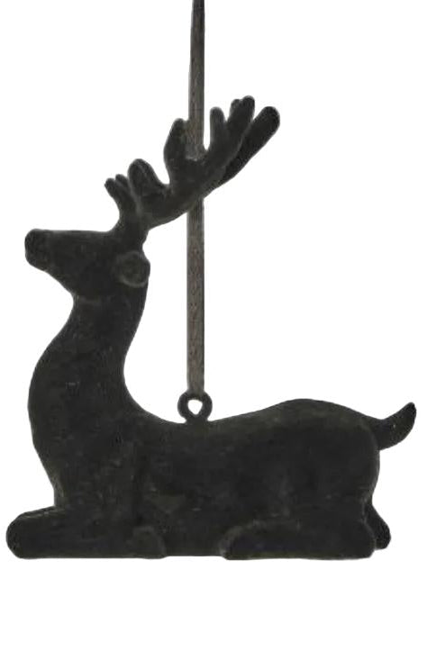 Shop For Resin Flocked Deer Ornament (Set of 2)