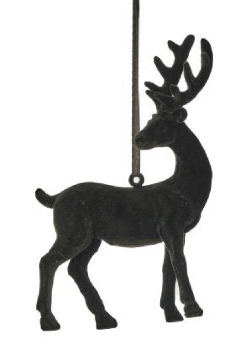 Shop For Resin Flocked Deer Ornament (Set of 2)