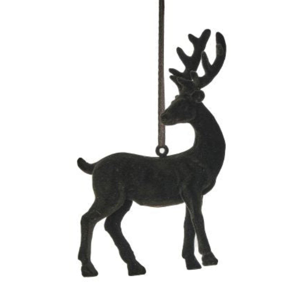 Shop For Resin Flocked Deer Ornament (Set of 2)