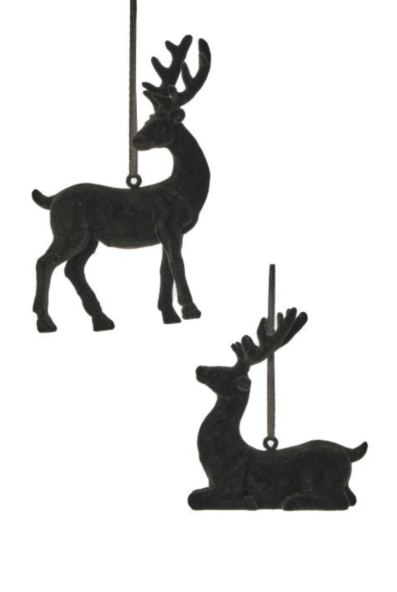 Shop For Resin Flocked Deer Ornament (Set of 2)