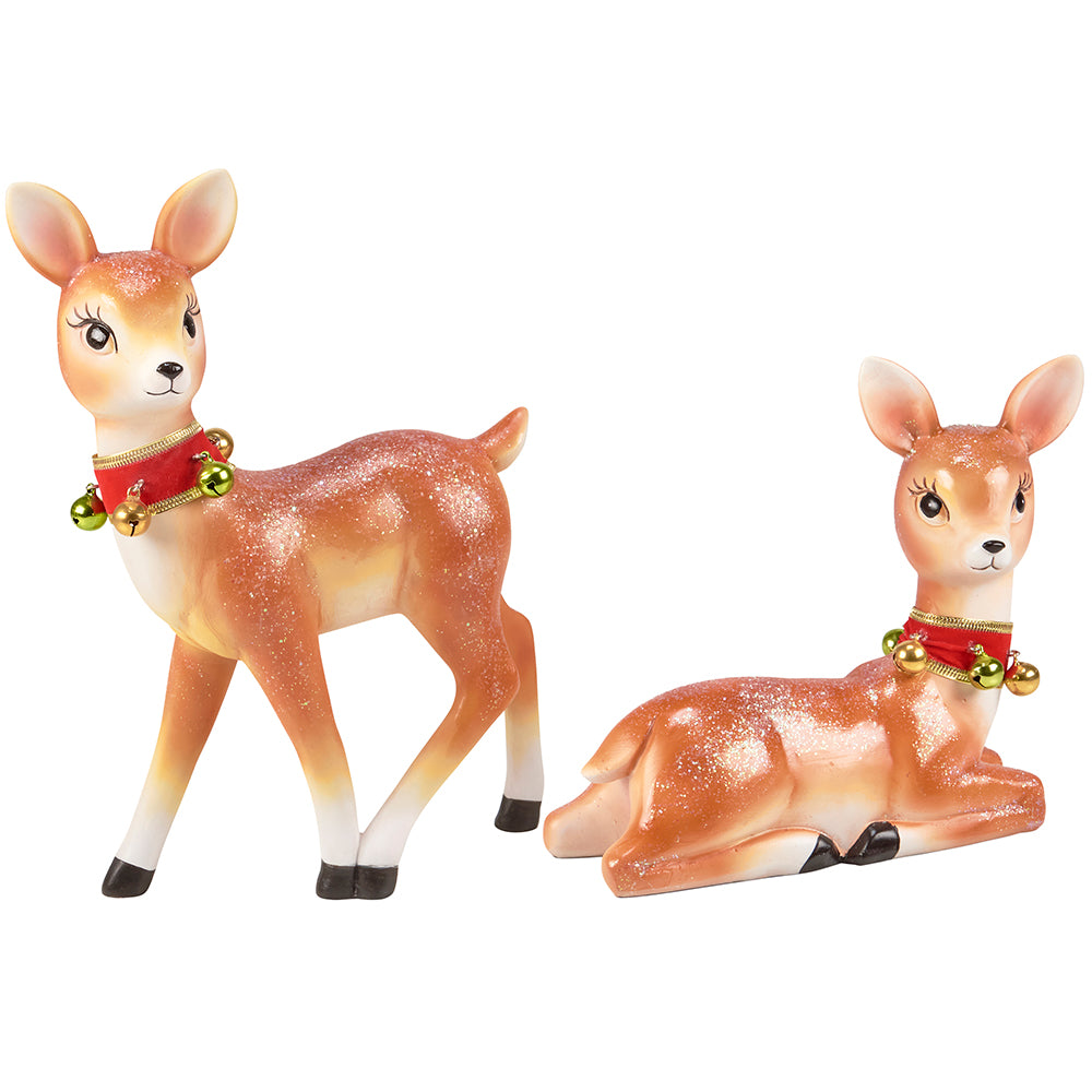 Shop For Retro Christmas Deer Figurine, Set of 2