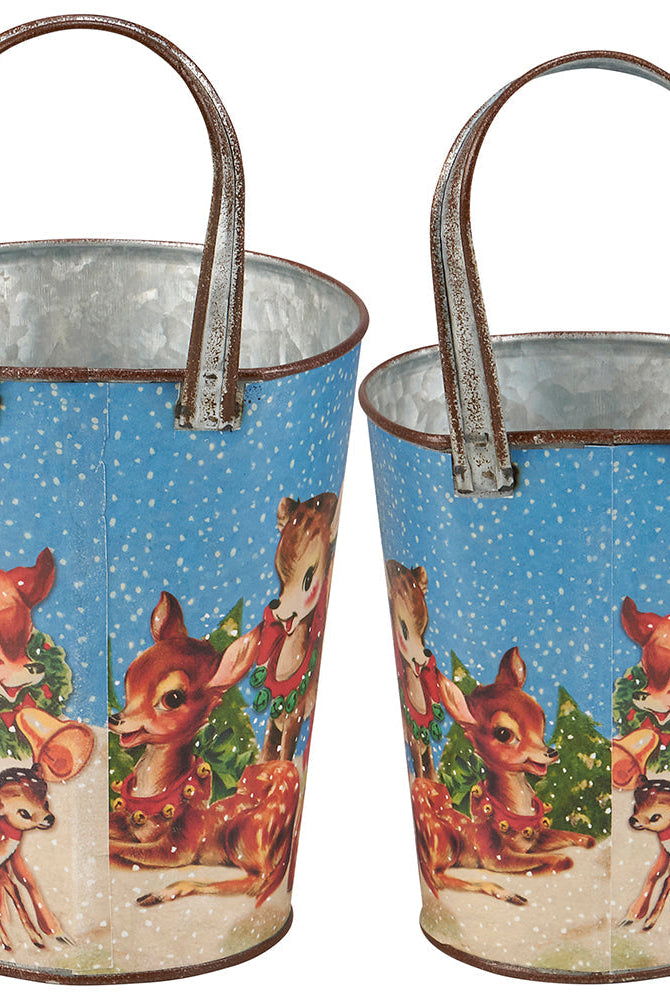 Shop For Retro Christmas Deer Wall Bucket Set
