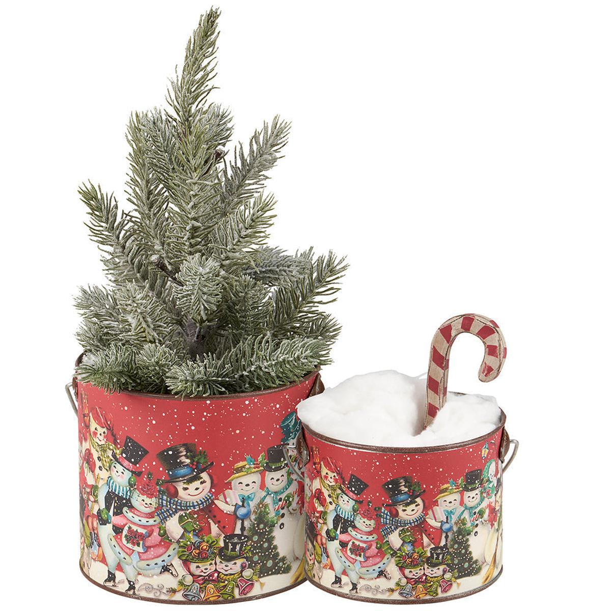 Shop For Retro Snowmen Bucket, Set of 2