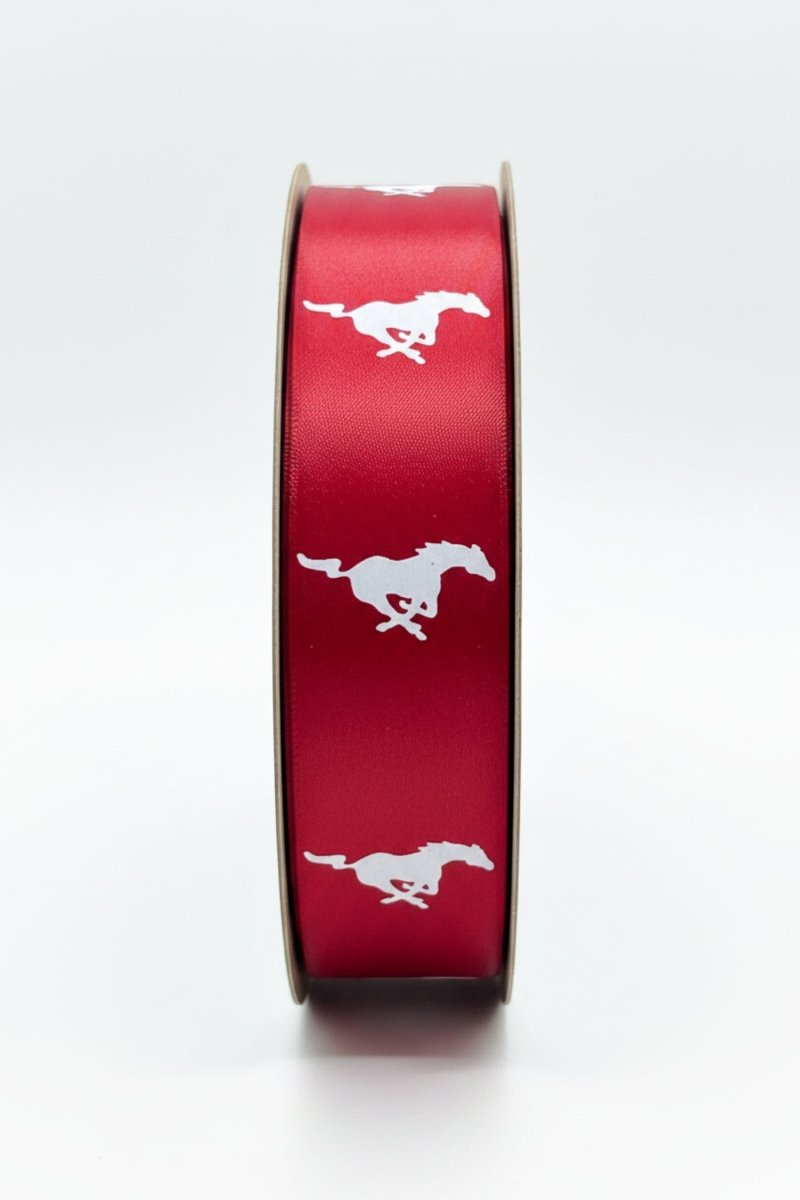 Shop For Running Mustang Homecoming Ribbon: (Red/White), Size 9