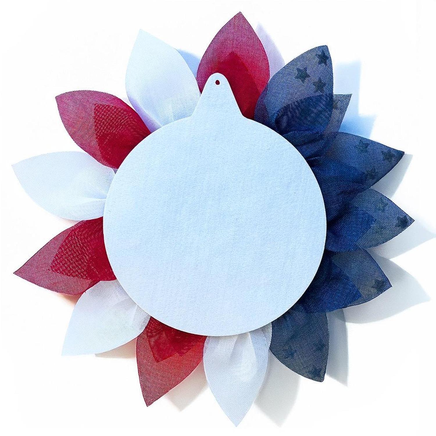 Shop For Rustic Burlap Patriotic 22" Wreath, American Flag Style 4th of July Front Door Home Decor