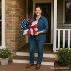 Shop For Rustic Burlap Patriotic 22" Wreath, American Flag Style 4th of July Front Door Home Decor