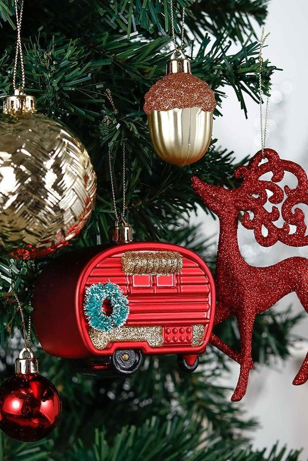 Rustic Christmas Ornament Bauble, 60 Piece Set