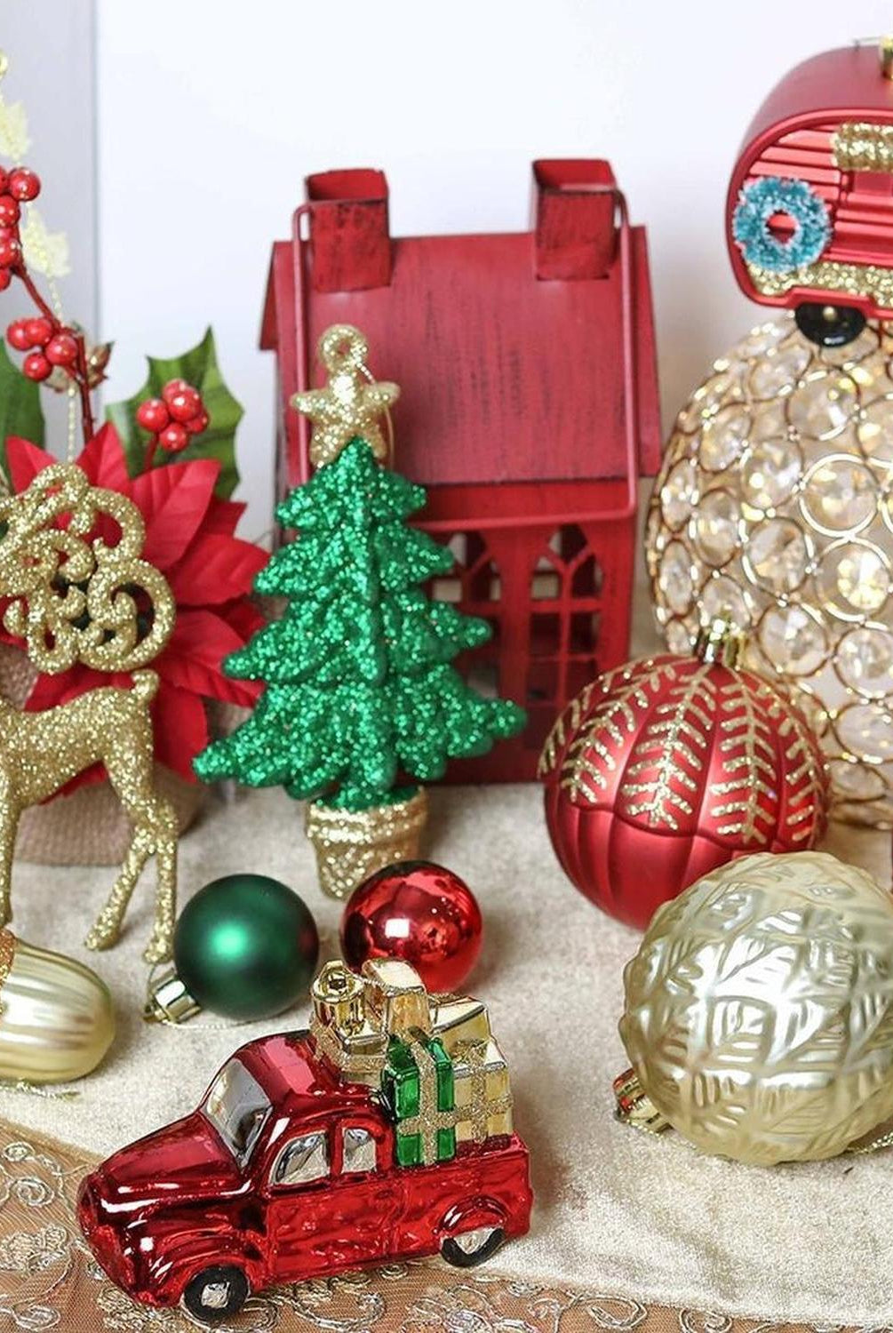 Rustic Christmas Ornament Bauble, 60 Piece Set