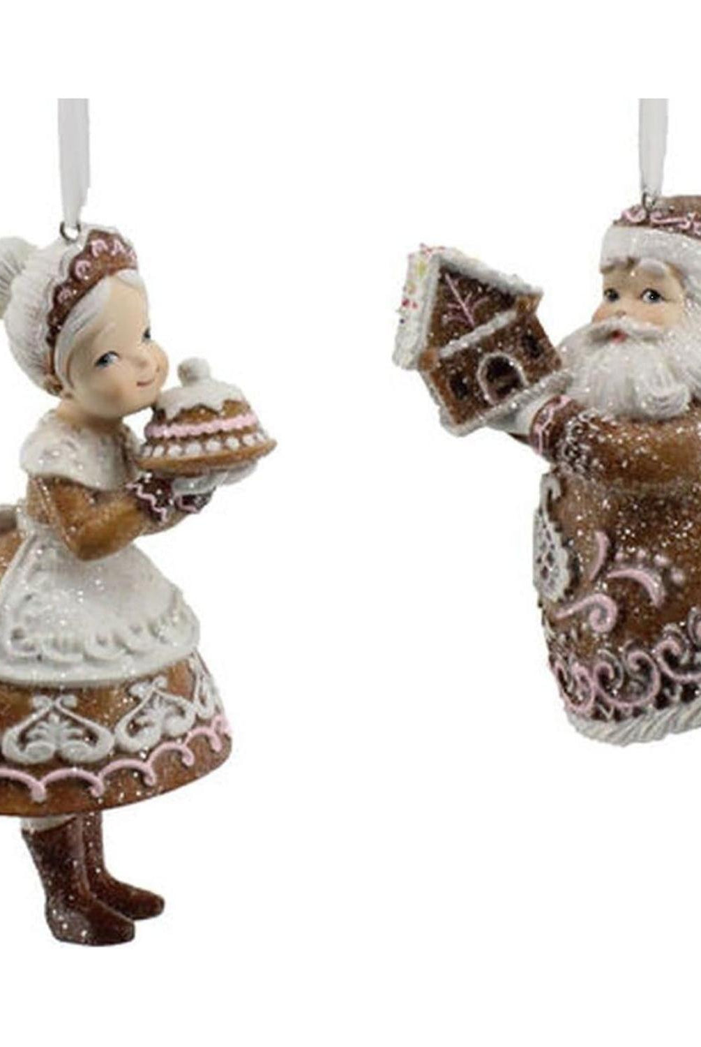 Santa and Mrs. Claus Gingerbread Ornaments
