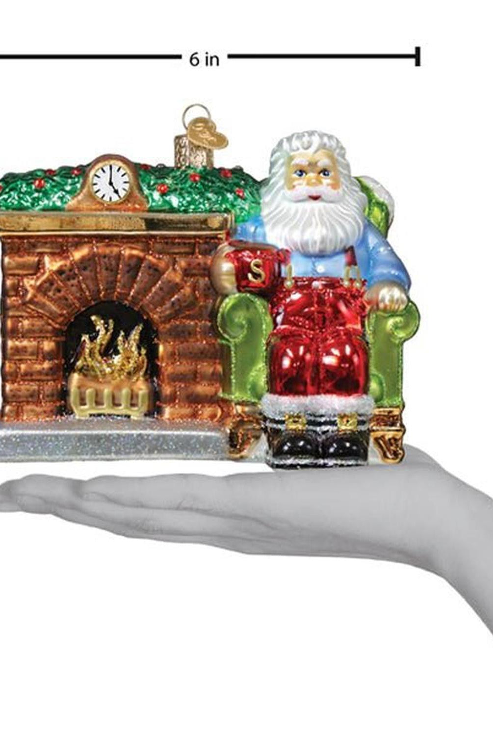 Santa At Hearth Ornament