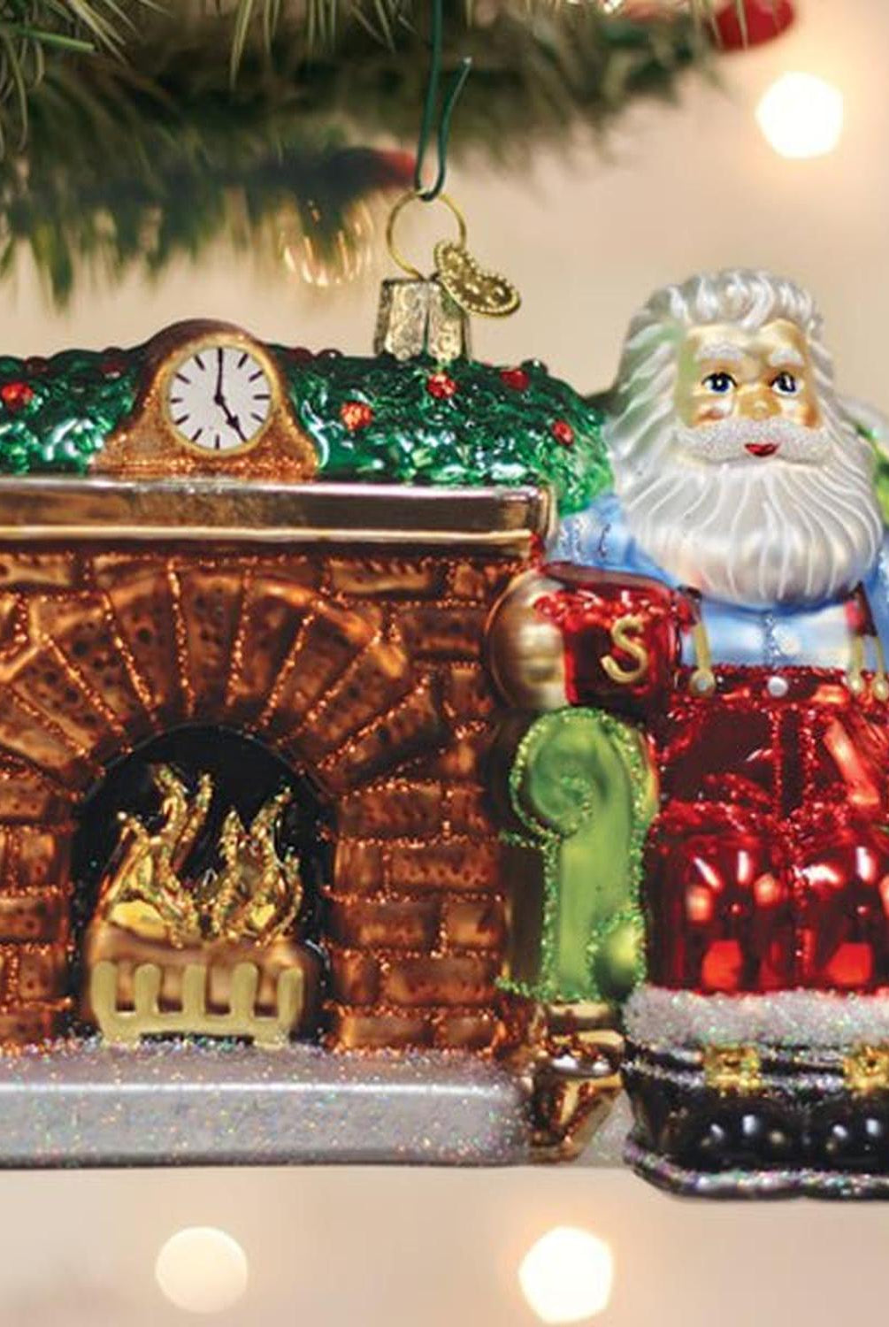 Santa At Hearth Ornament