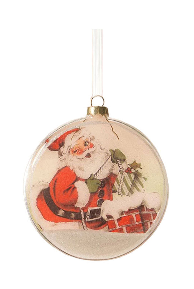 Shop For Santa Glass Disk Ornament