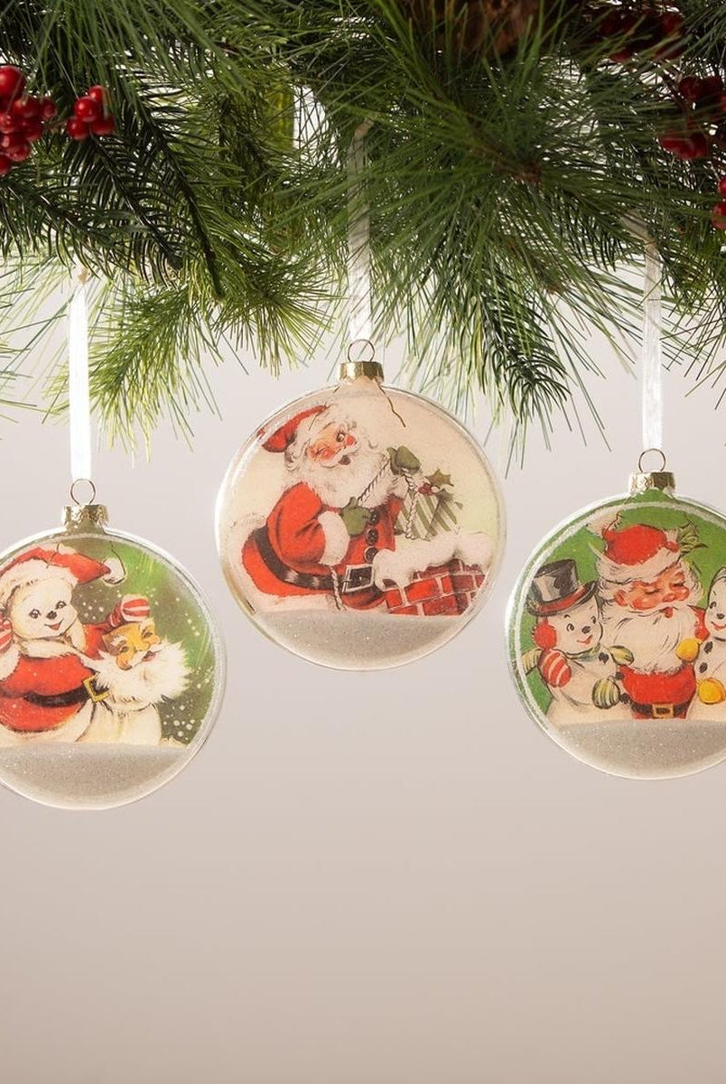 Shop For Santa Glass Disk Ornament