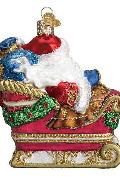 Shop For Santa In Sleigh Ornament