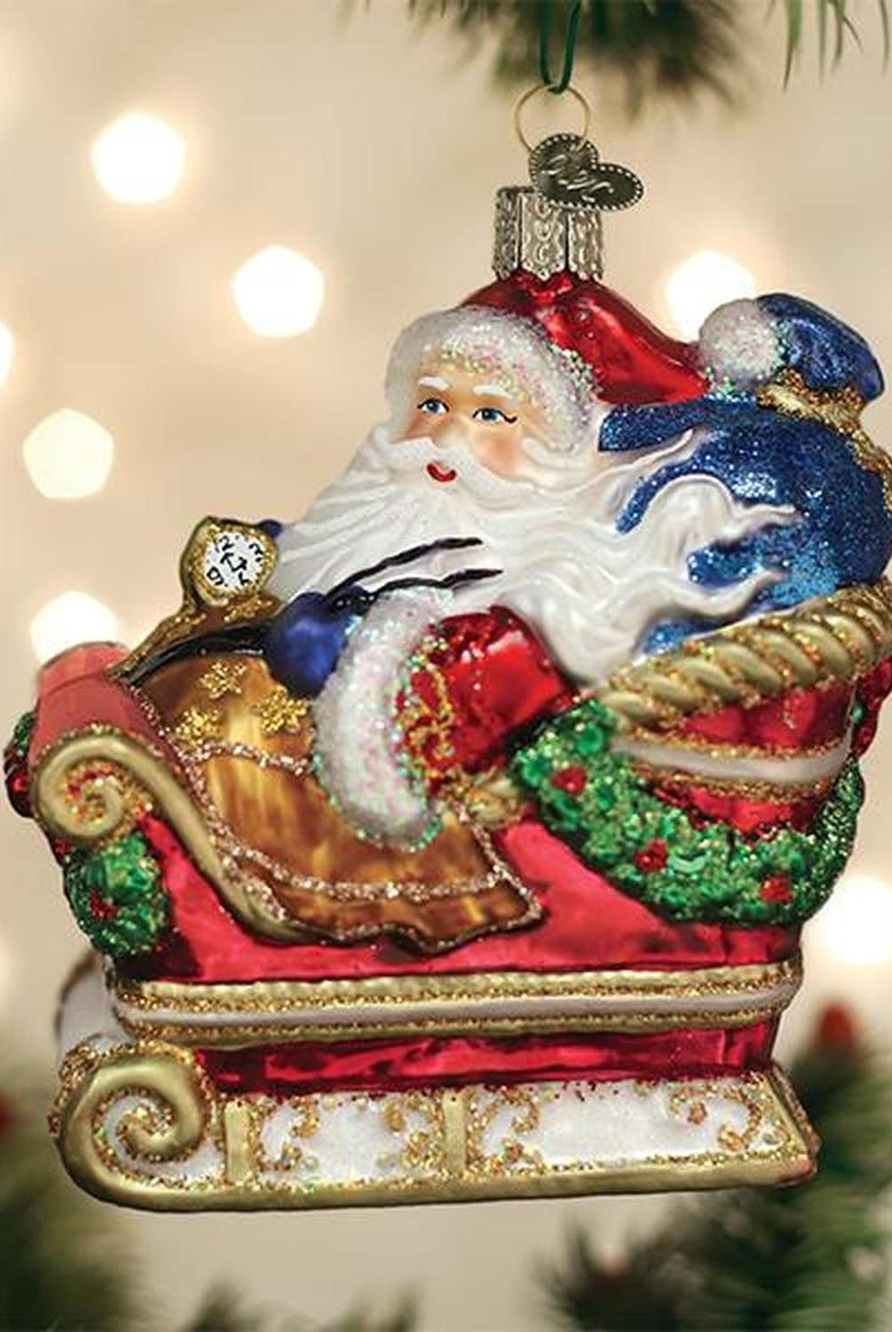 Santa In Sleigh Ornament