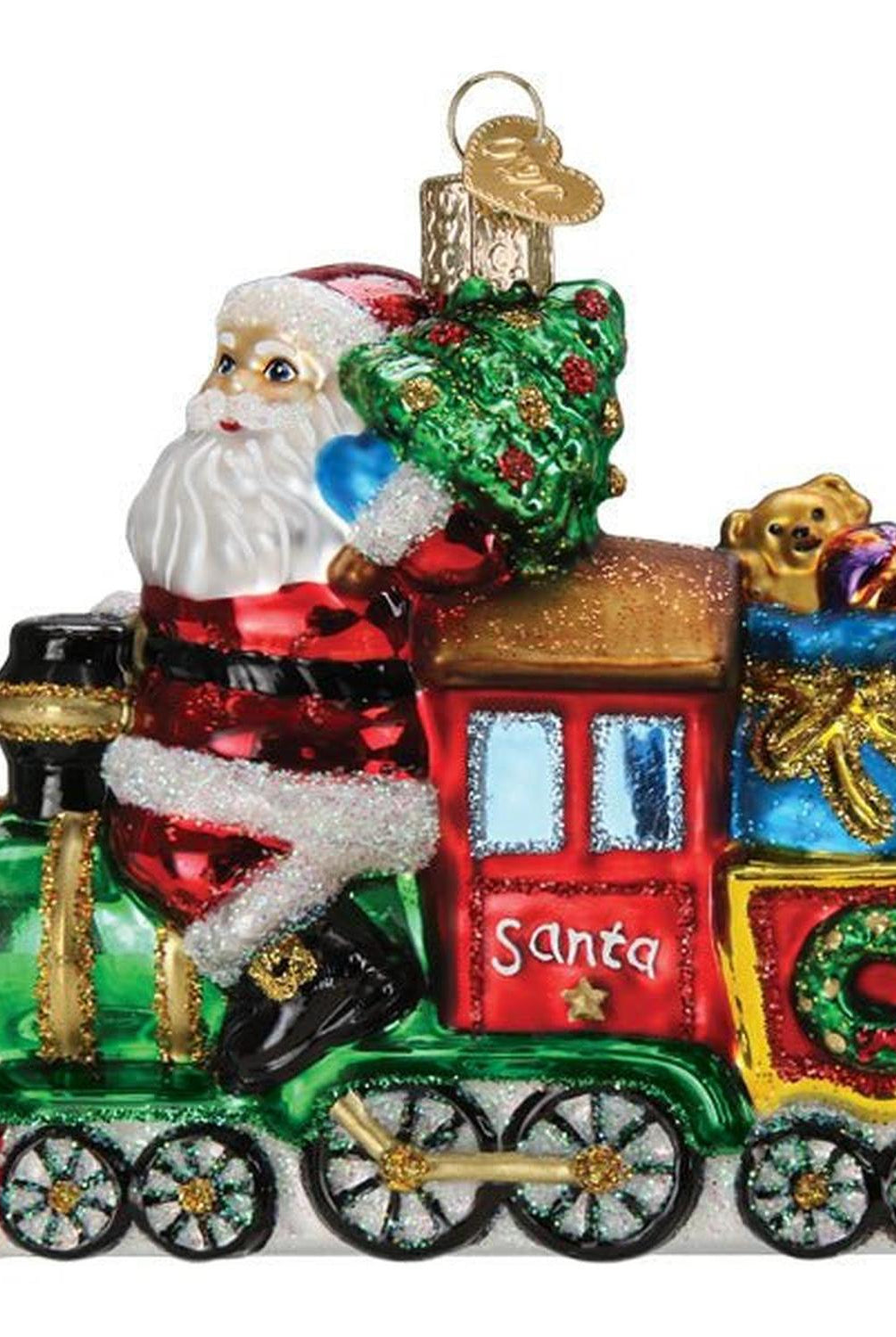 Santa On Locomotive Ornament
