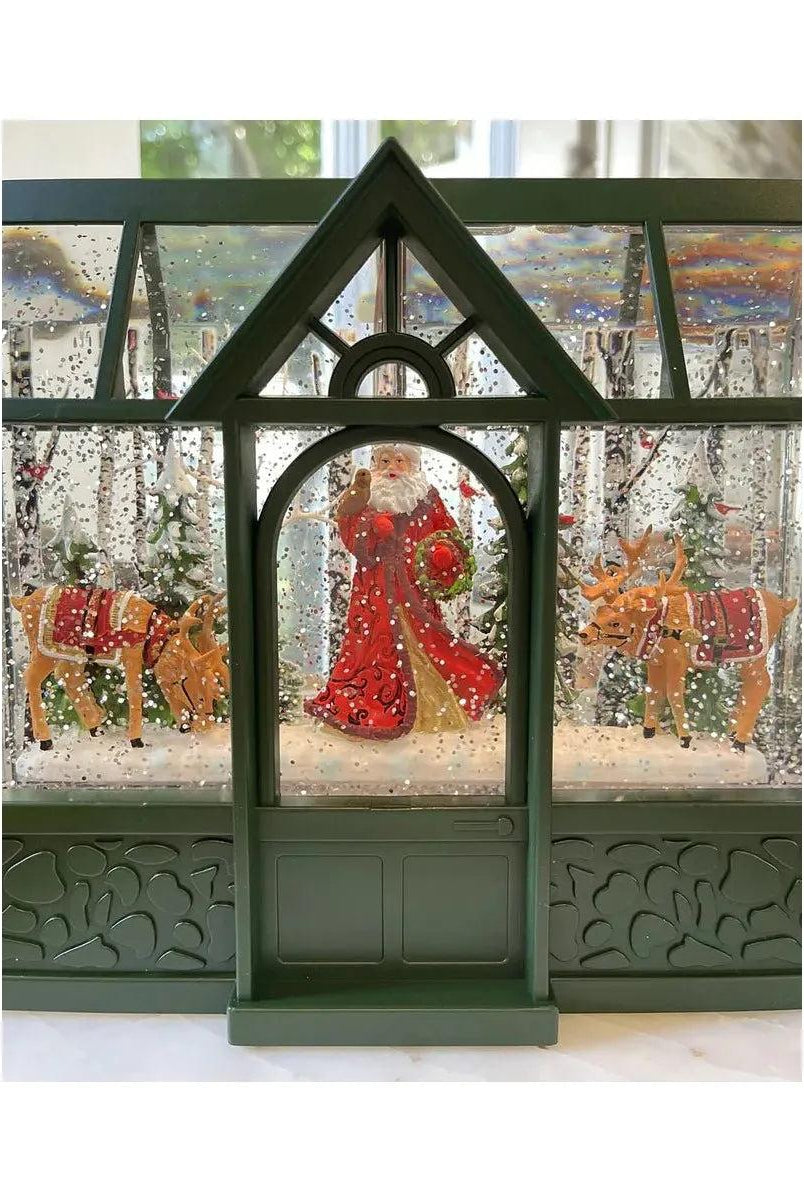 Shop For Santa With Reindeer Lighted Water Greenhouse Lantern