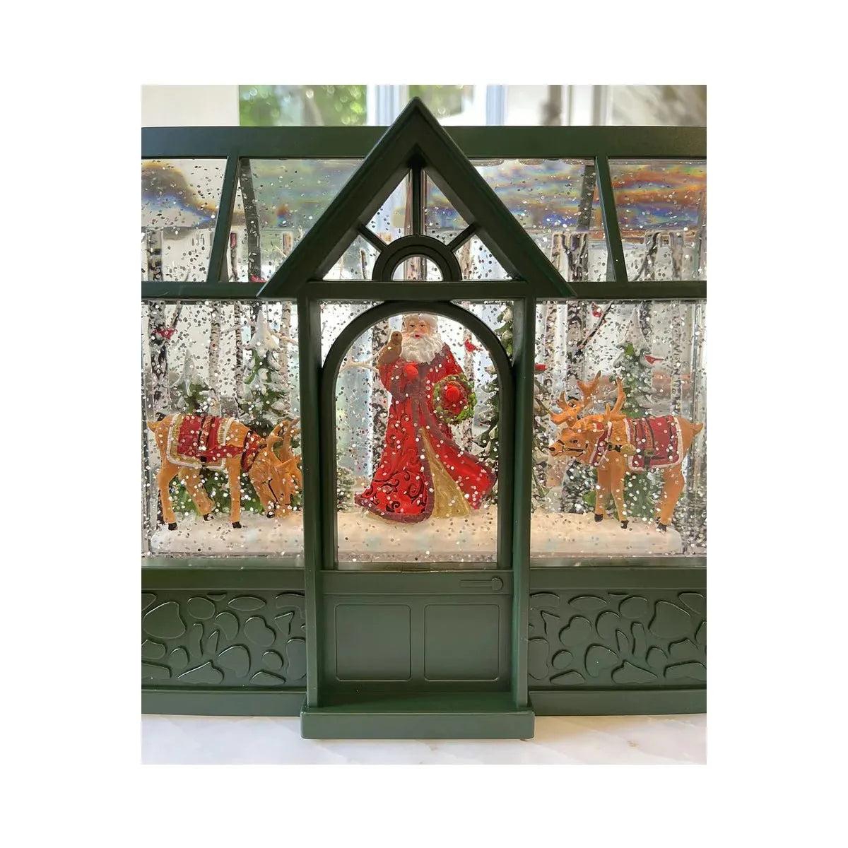 Shop For Santa With Reindeer Lighted Water Greenhouse Lantern