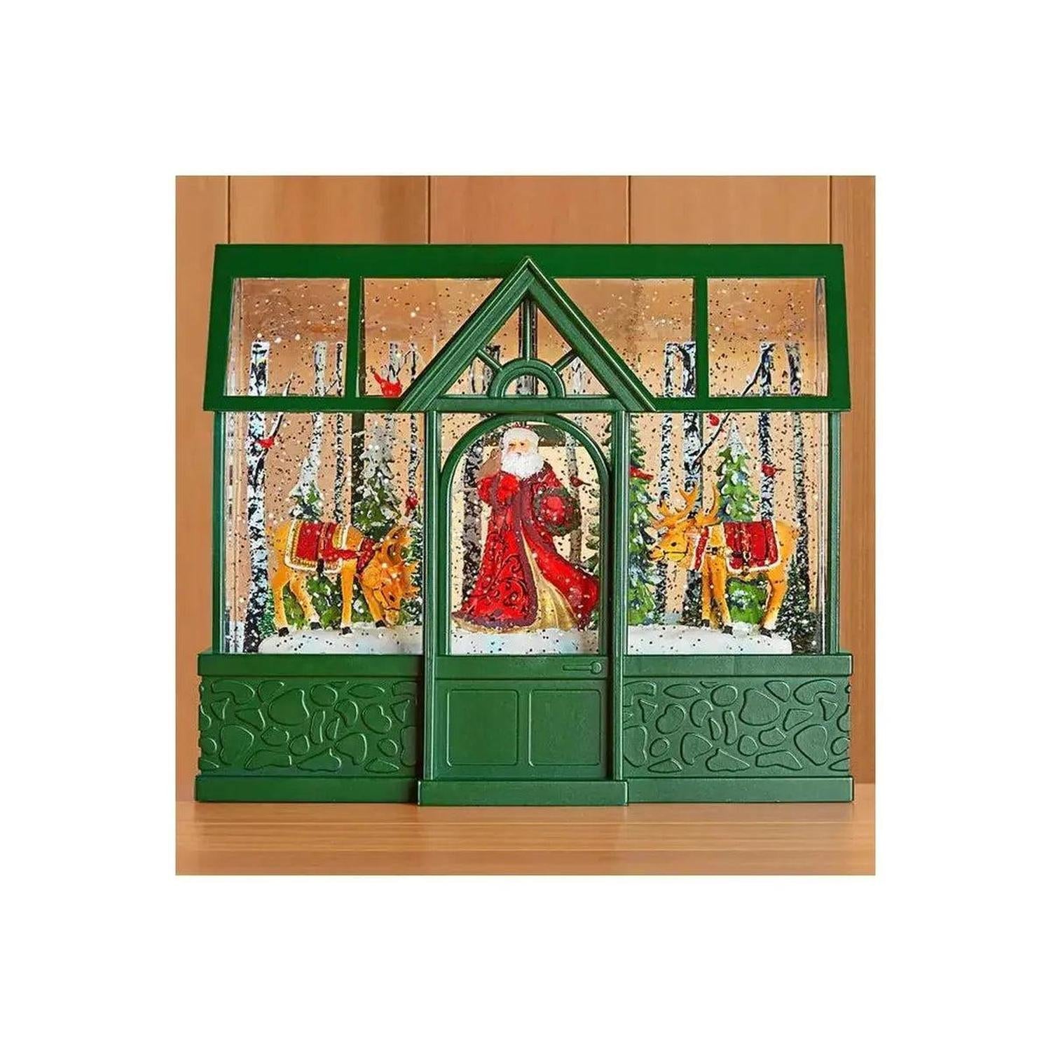 Shop For Santa With Reindeer Lighted Water Greenhouse Lantern