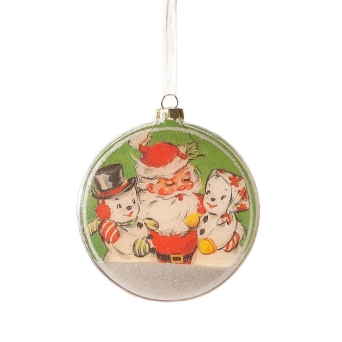 Shop For Santa with Snowmen Disk Ornament