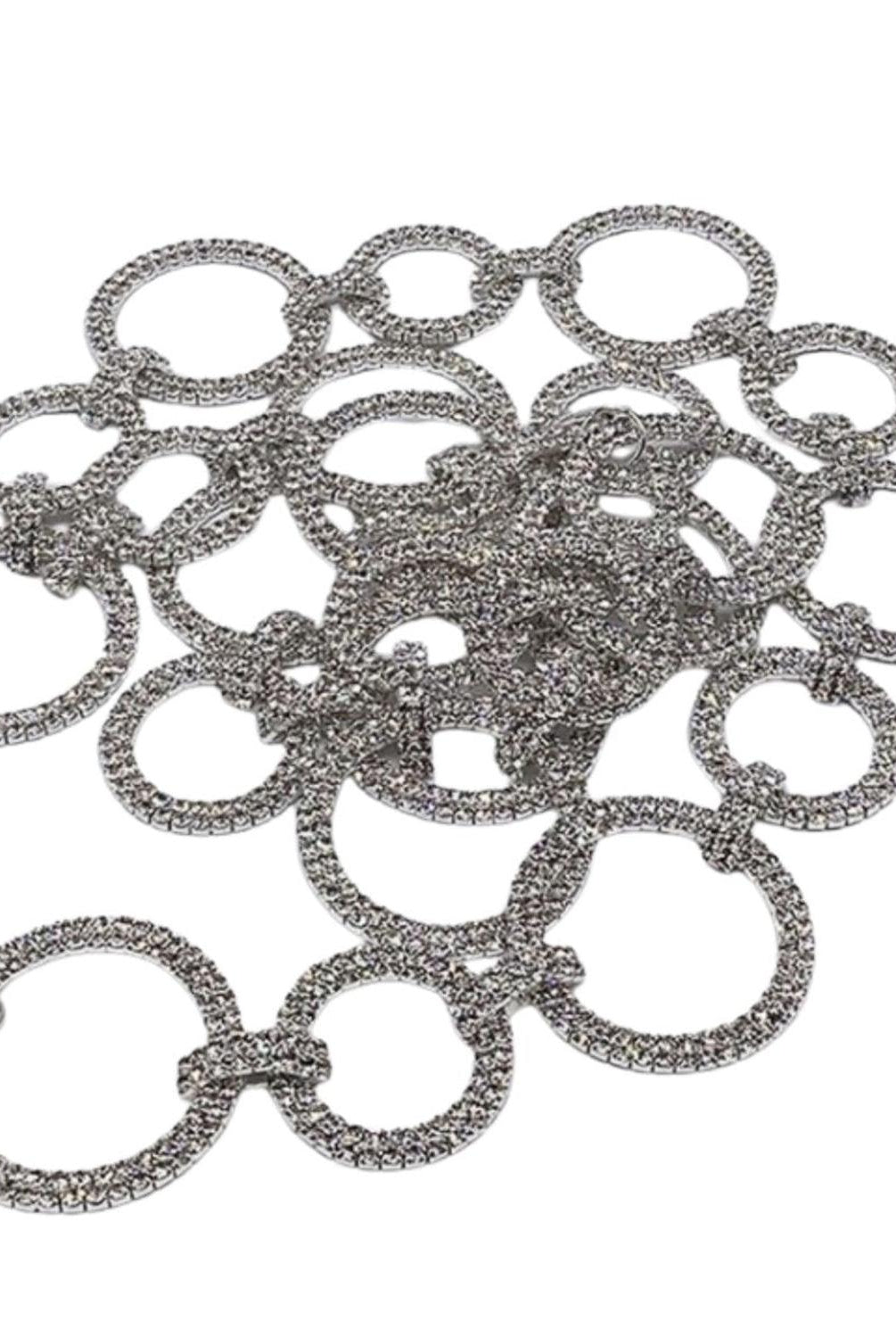 Silver Crystal Circle Christmas Garland, 36"