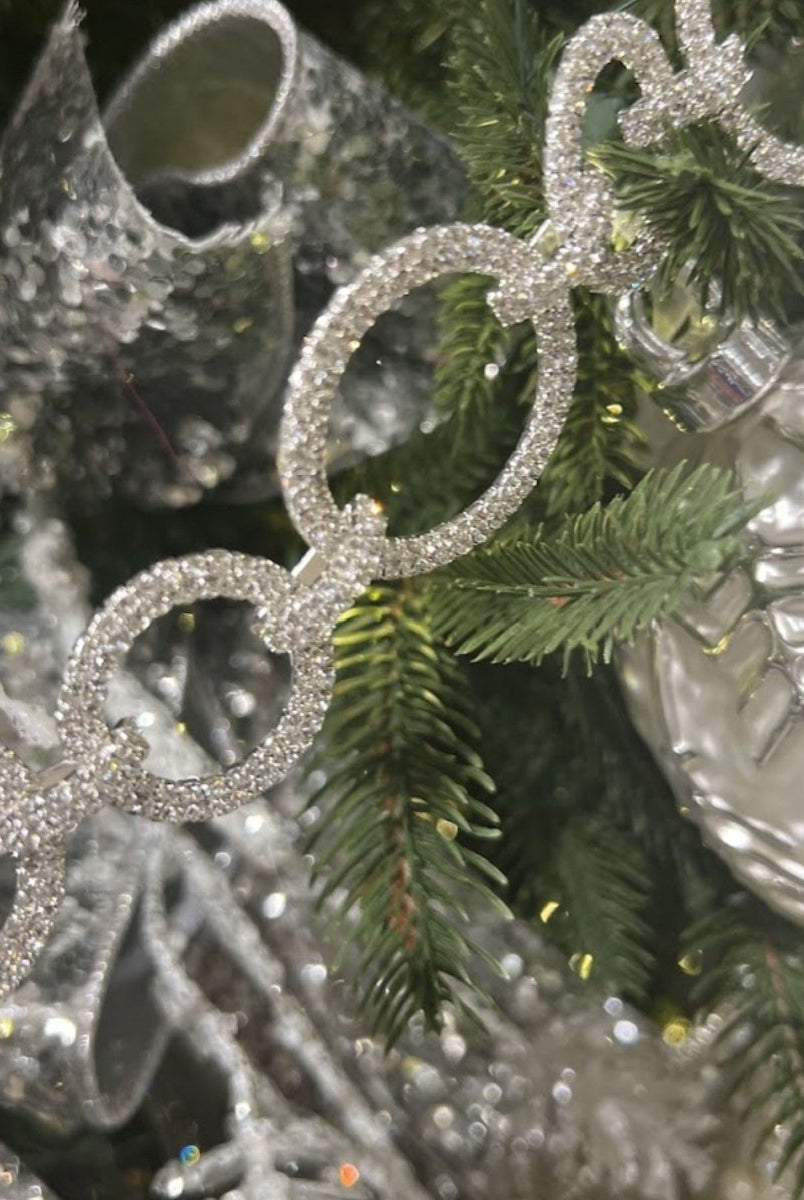 Shop For Silver Crystal Circle Christmas Garland, 36"